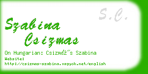 szabina csizmas business card